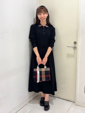 「アイテム（その他ヘアアクセサリー）」を使った、ブルーレーベル・クレストブリッジ公式さん（レディース・159cm）の秋コーディネート