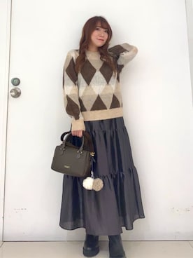 「アイテム（財布/小物、ホワイト系）」を使った、ブルーレーベル・クレストブリッジ公式さん（レディース・152cm）の秋コーディネート