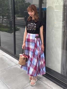 「ロング丈」｜ブルーレーベル・クレストブリッジ公式さん（レディース・159cm）の夏コーディネート