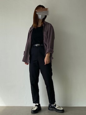 「アイテム（チノパンツ）」を使った、UEMURAさん（レディース・158cm）の冬コーディネート