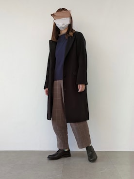 「チェック柄に恋してる」｜UEMURAさん（レディース・158cm）の冬コーディネート