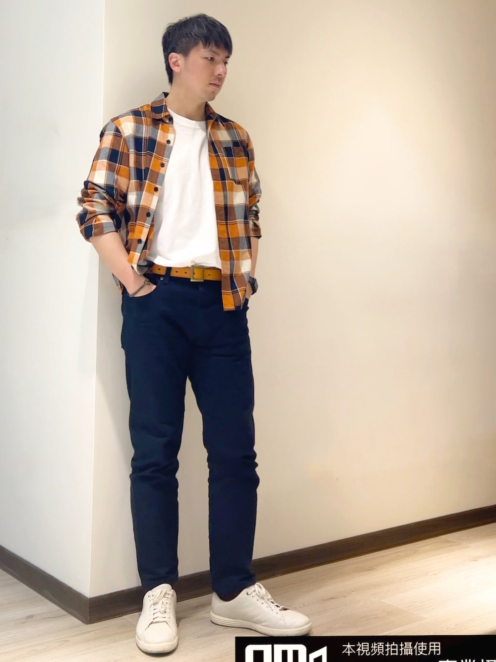 「COLE HAANのグランド クロスコート ニット スニーカー（スニーカー、ホワイト系）」を使った、mads Kaoさん（メンズ・178cm）の春コーディネートの1枚目の写真