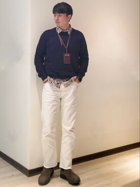 「ALLSAINTS（オールセインツ）のアイテム（ライダースジャケット）」を使った、mads Kaoさん（メンズ・178cm）の冬コーディネート
