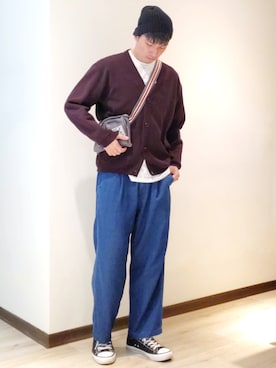 「roots（ルーツ）のアイテム」を使った、mads Kaoさん（メンズ・178cm）の秋コーディネート