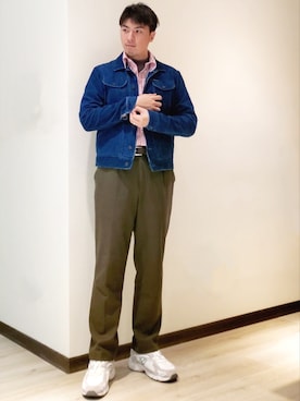 「ほめられ本命コーデ」｜「アイテム（ライダースジャケット）」を使った、mads Kaoさん（メンズ・178cm）の冬コーディネート