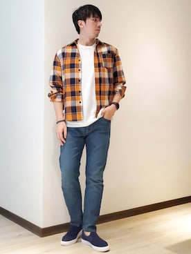 「DC SHOES（ディーシーシューズ）のアイテム（スリッポン）」を使った、mads Kaoさん（メンズ・178cm）の秋コーディネート