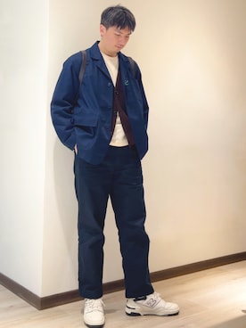 「アイテム（カバーオール）」を使った、mads Kaoさん（メンズ・178cm）の春コーディネート