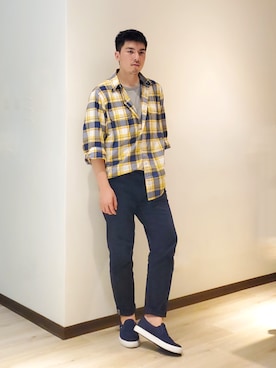 「DC SHOES（ディーシーシューズ）のアイテム（スリッポン）」を使った、mads Kaoさん（メンズ・178cm）の夏コーディネート