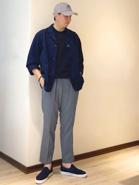 「DC SHOES（ディーシーシューズ）のアイテム（スリッポン）」を使った、mads Kaoさん（メンズ・178cm）の春コーディネート