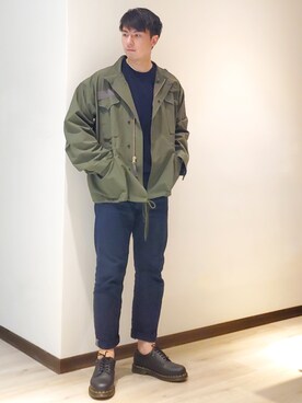 「JOURNAL STANDARD relume（ジャーナルスタンダード　レリューム）のアイテム（ミリタリージャケット）」を使った、mads Kaoさん（メンズ・178cm）の秋コーディネート