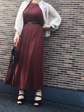 「ジーナシス」｜「アイテム（ワンピース）」を使った、Co.さん（レディース・155cm）の春コーディネート