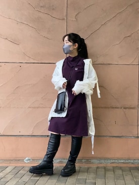 「モンスターパーカー」｜「アイテム（ワンピース/ドレス）」を使った、Co.さん（レディース・155cm）の秋コーディネート