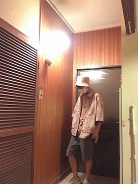 「Reebok（リーボック）のBEATNIK FY2948（サンダル、ベージュ系）」を使った、貂-ten-さん（メンズ）の夏コーディネート