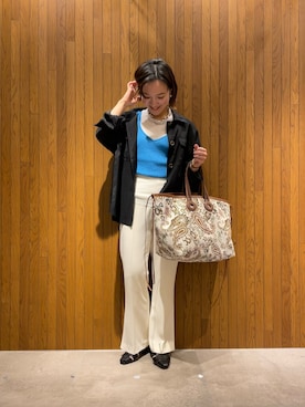「A VACATION（アヴァケーション）のアイテム（バッグ）」を使った、kei☺︎さん（レディース・152cm）の春コーディネート