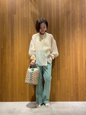 「A VACATION（アヴァケーション）のアイテム（バッグ）」を使った、kei☺︎さん（レディース・152cm）の春コーディネート