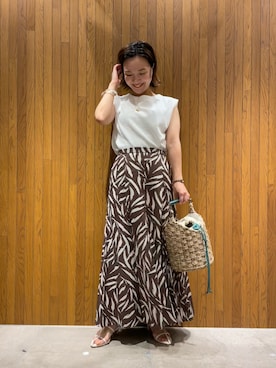 「A VACATION（アヴァケーション）のアイテム（バッグ）」を使った、kei☺︎さん（レディース・152cm）の夏コーディネート