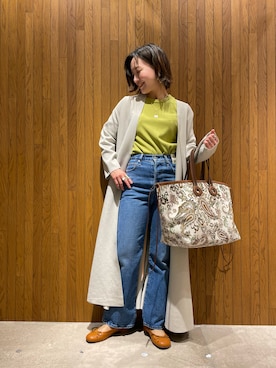 「A VACATION（アヴァケーション）のアイテム（バッグ）」を使った、kei☺︎さん（レディース・152cm）の春コーディネート