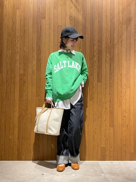 「ロールアップ」｜「アイテム（バレエシューズ）」を使った、kei☺︎さん（レディース・152cm）の冬コーディネート