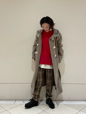 「clarks」｜「アイテム（ダッフルコート）」を使った、kei☺︎さん（レディース・152cm）の冬コーディネート
