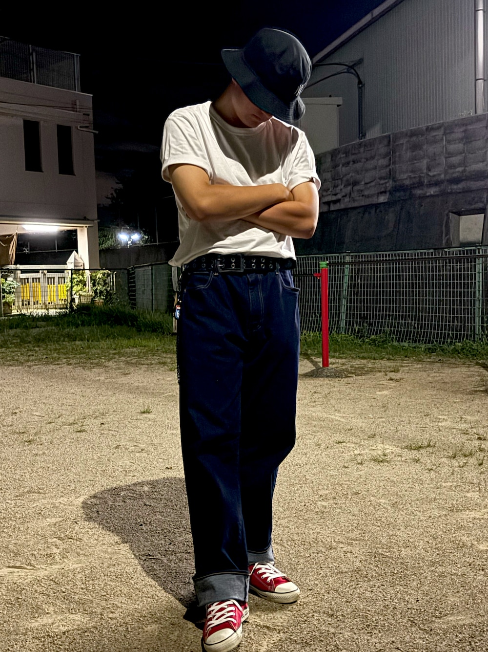 「アメカジコーデ、アメカジ」｜「Levi'sのLevi's/リーバイス 569(TM) ルーズストレートフィット AMA PREMIUM INDIGO（デニムパンツ、ブルー系）」を使った、aquaf4nxさん（メンズ・176cm）の夏コーディネートの1枚目の写真