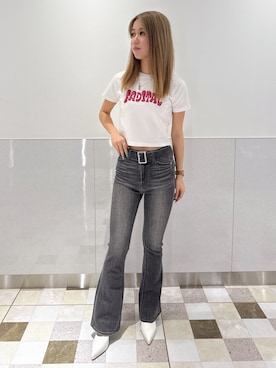 「ショート丈トップス」｜「アイテム（パンプス）」を使った、mayuさん（レディース・160cm）の夏コーディネート