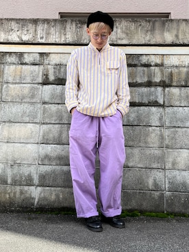 「春カラー」｜「アイテム（ハンチング/ベレー帽）」を使った、gomashiopunchさん（メンズ・175cm）の春コーディネート