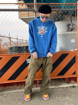 「アイテム（シューズ、イエロー系）」を使った、gomashiopunchさん（メンズ・175cm）の冬コーディネート