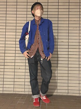 「TAKEO KIKUCHI（タケオキクチ）のアイテム（帽子）」を使った、gomashiopunchさん（メンズ・175cm）の春コーディネート