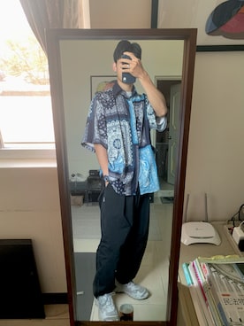 「blue」｜陳嘉さん（メンズ・175cm）の春コーディネート