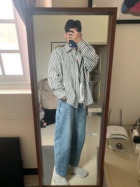 「CASIO」｜「アイテム（アナログ腕時計）」を使った、陳嘉さん（メンズ・175cm）の春コーディネート