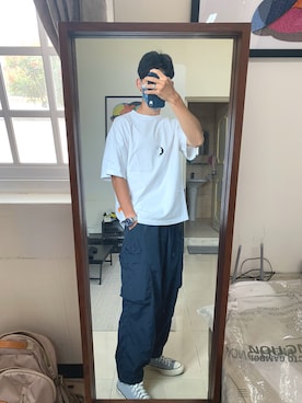 「blue」｜陳嘉さん（メンズ・175cm）の秋コーディネート