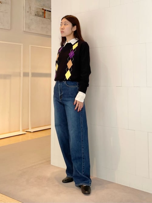 SALE！新品★ マカフィー コットンリネン ブラウス トゥモローランド セール】 コットンカシミヤ ワイドスプレッドカラーシャツ