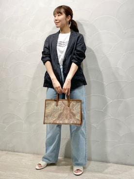 「Les petits basics（ルベーシック）のアイテム」を使った、Sato_TOMORROWLANDさん（レディース・162cm）の夏コーディネート