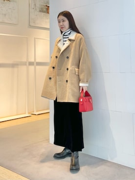 「caban」｜「アイテム（ジャケット/アウター）」を使った、Sato_TOMORROWLANDさん（レディース・162cm）の冬コーディネート