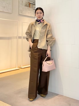 「アイテム（ダッフルコート）」を使った、Sato_TOMORROWLANDさん（レディース・162cm）の春コーディネート