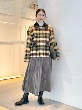 「アイテム（ダッフルコート）」を使った、Sato_TOMORROWLANDさん（レディース・162cm）の冬コーディネート