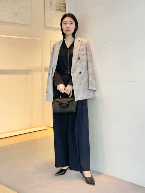 ドレーピーツイル Vネックオールインワン（つなぎ/オールインワン