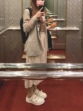 「CHARLES & KEITH（チャールズ & キース）のアイテム（スリッポン）」を使った、taommさん（レディース・158cm）の冬コーディネート