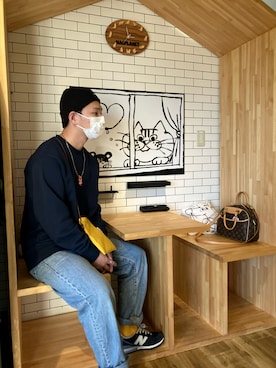 「HUF（ハフ）のアイテム（スウェット）」を使った、たじさん（メンズ・170cm）の秋コーディネート