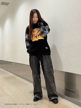 「tk.TAKEO KIKUCHI（ティーケータケオキクチ）のアイテム（スウェット）」を使った、れなさん（レディース・163cm）の秋コーディネート