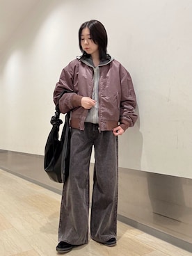 「アイテム（ジャケット/アウター、ピンク系）」を使った、れなさん（レディース・163cm）の秋コーディネート