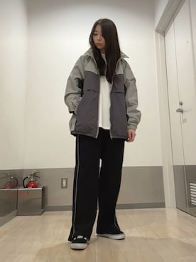 「tk.TAKEO KIKUCHI（ティーケータケオキクチ）のアイテム（ブルゾン）」を使った、れなさん（レディース・163cm）の冬コーディネート