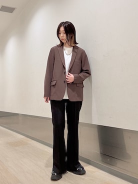 「tk.TAKEO KIKUCHI（ティーケータケオキクチ）のアイテム（ジャケット/アウター）」を使った、れなさん（レディース・163cm）の夏コーディネート