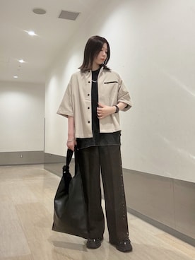 「tk.TAKEO KIKUCHI（ティーケータケオキクチ）のアイテム（アクセサリー）」を使った、れなさん（レディース・163cm）の夏コーディネート