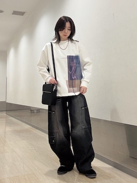 「tk.TAKEO KIKUCHI（ティーケータケオキクチ）のアイテム（トップス）」を使った、れなさん（レディース・163cm）の秋コーディネート