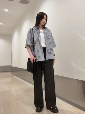 「tk.TAKEO KIKUCHI（ティーケータケオキクチ）のアイテム（アクセサリー）」を使った、れなさん（レディース・163cm）の夏コーディネート