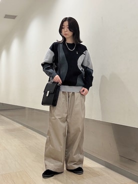 「tk.TAKEO KIKUCHI（ティーケータケオキクチ）のアイテム（その他パンツ）」を使った、れなさん（レディース・163cm）の秋コーディネート