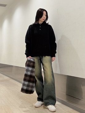 「tk.TAKEO KIKUCHI（ティーケータケオキクチ）のアイテム（トップス）」を使った、れなさん（レディース・163cm）の秋コーディネート