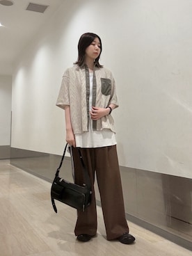 「tk.TAKEO KIKUCHI（ティーケータケオキクチ）のアイテム」を使った、れなさん（レディース・163cm）の夏コーディネート