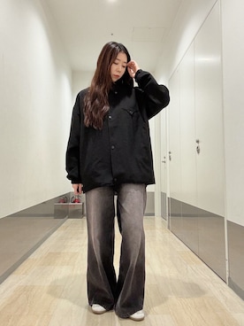 「tk.TAKEO KIKUCHI（ティーケータケオキクチ）のアイテム（ブルゾン）」を使った、れなさん（レディース・163cm）の秋コーディネート